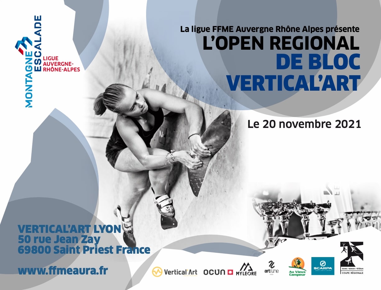 Open régional de bloc 2021 à Vertical'Art Lyon, inscriptions ouvertes à tous les licenciés FFME
