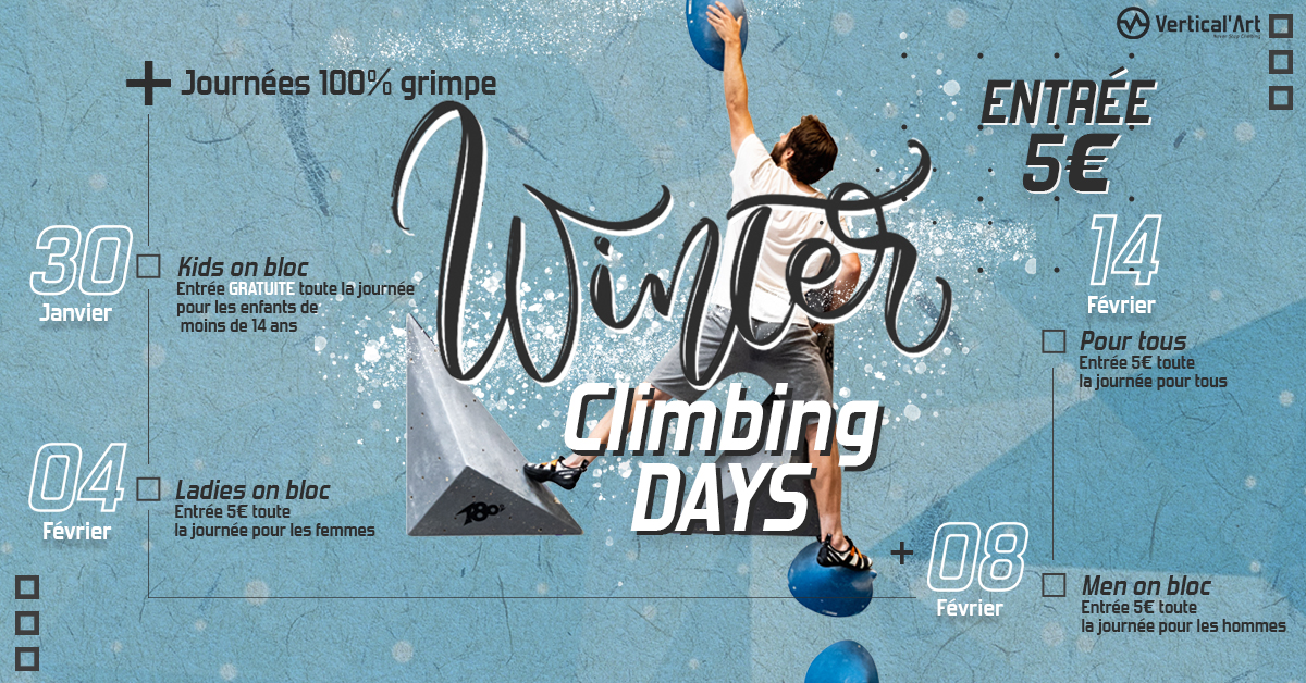 Winter Climbing Days à Vertical'Art Lyon, journées 100% chill, entrée 5€