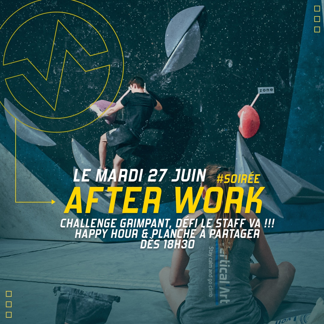 Afterwork à Vertical'Art Lyon mardi 27 juin
