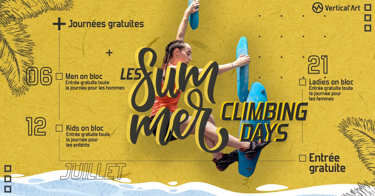 Summer Climbing Days à Vertical'Art Lyon, escalade gratuite pour tous en juillet 2023