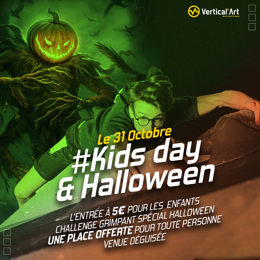 Soirée Halloween à Vertical'Art Lyon mardi 31 octobre, entrée offerte pour les personnes déguisées