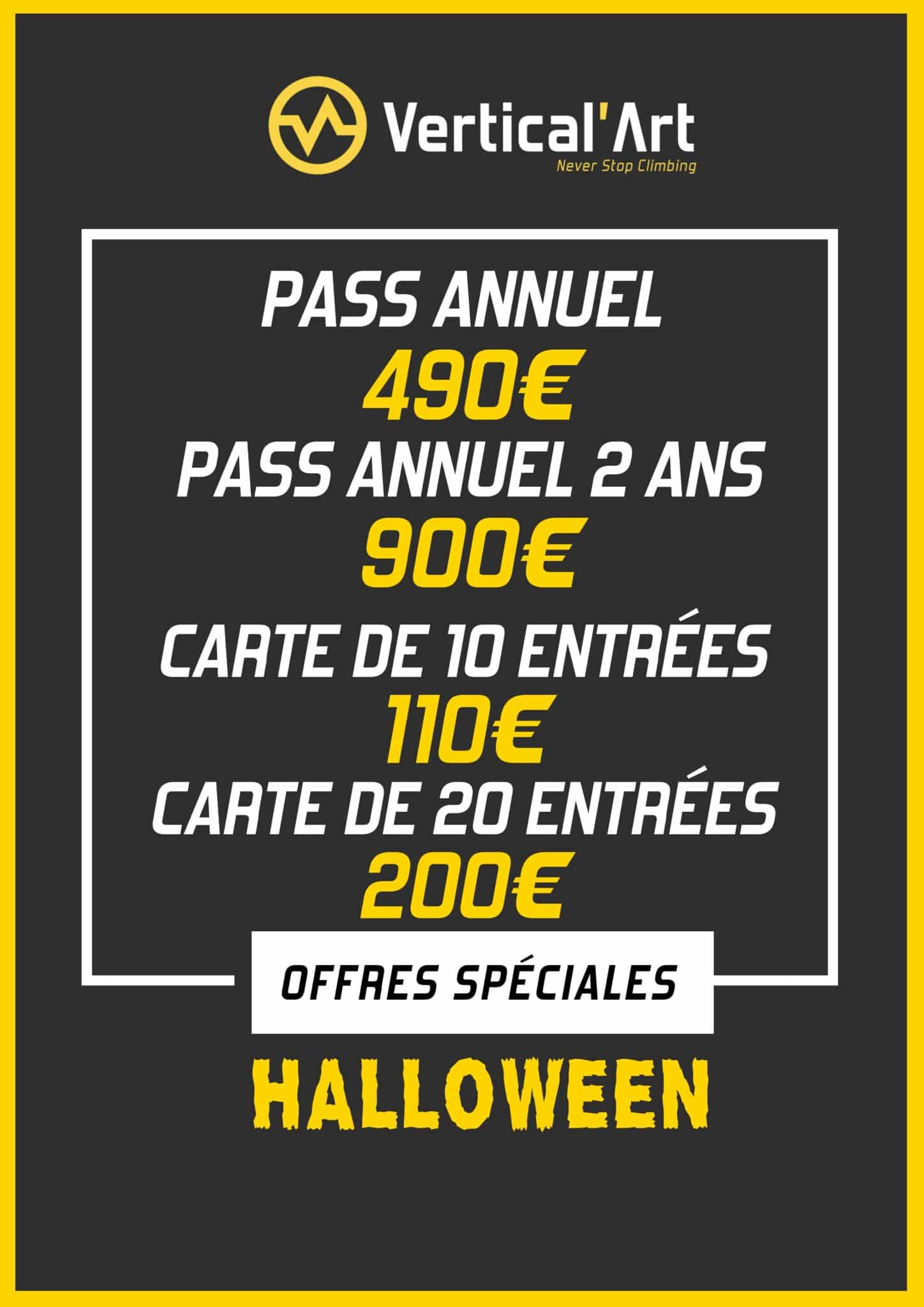 Offres Monstres Halloween à Vertical'Art Lyon du 21 au 31 octobre