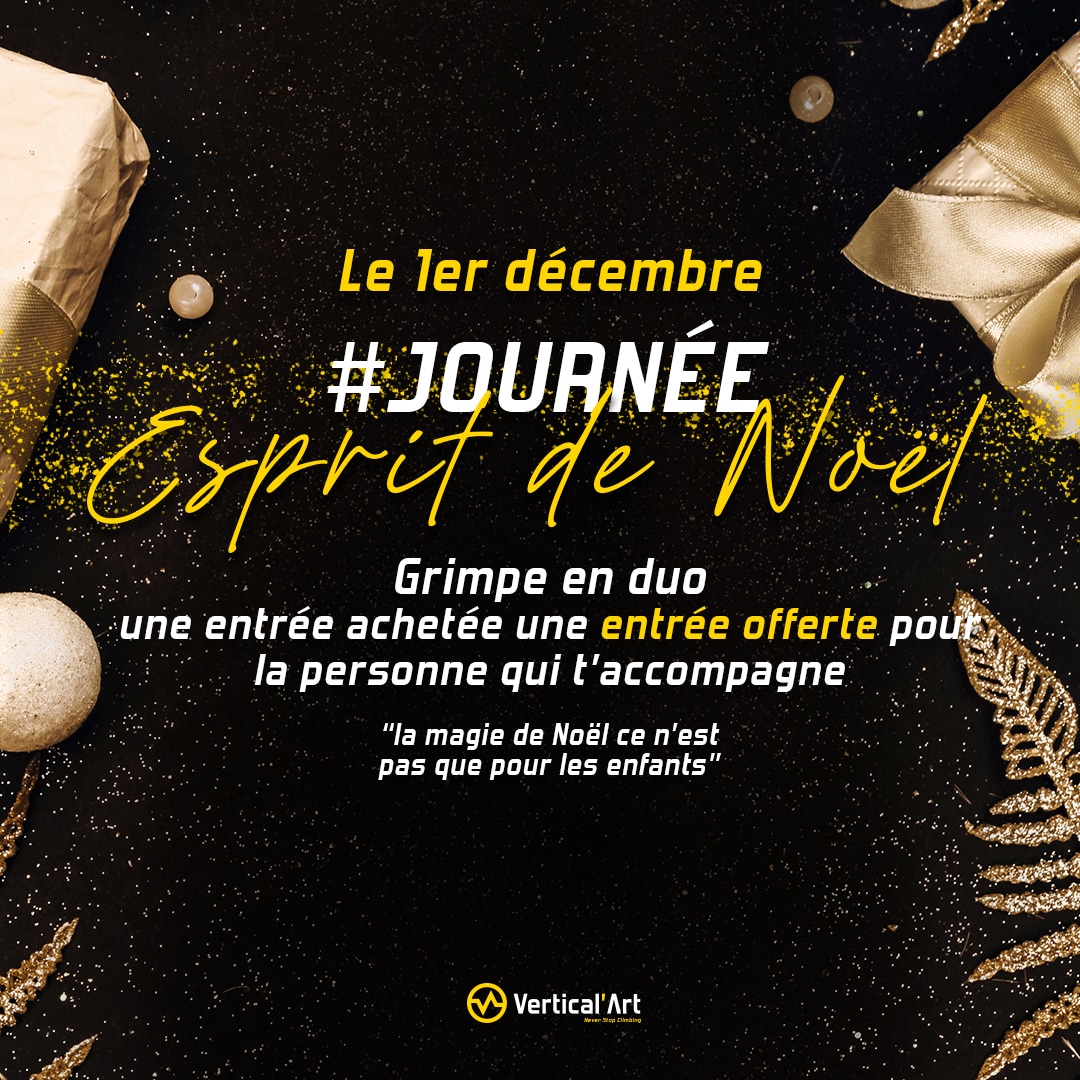 Journée Esprit de Noël : La grimpe à partager en duo vendredi 1er décembre à Vertical'Art Lyon