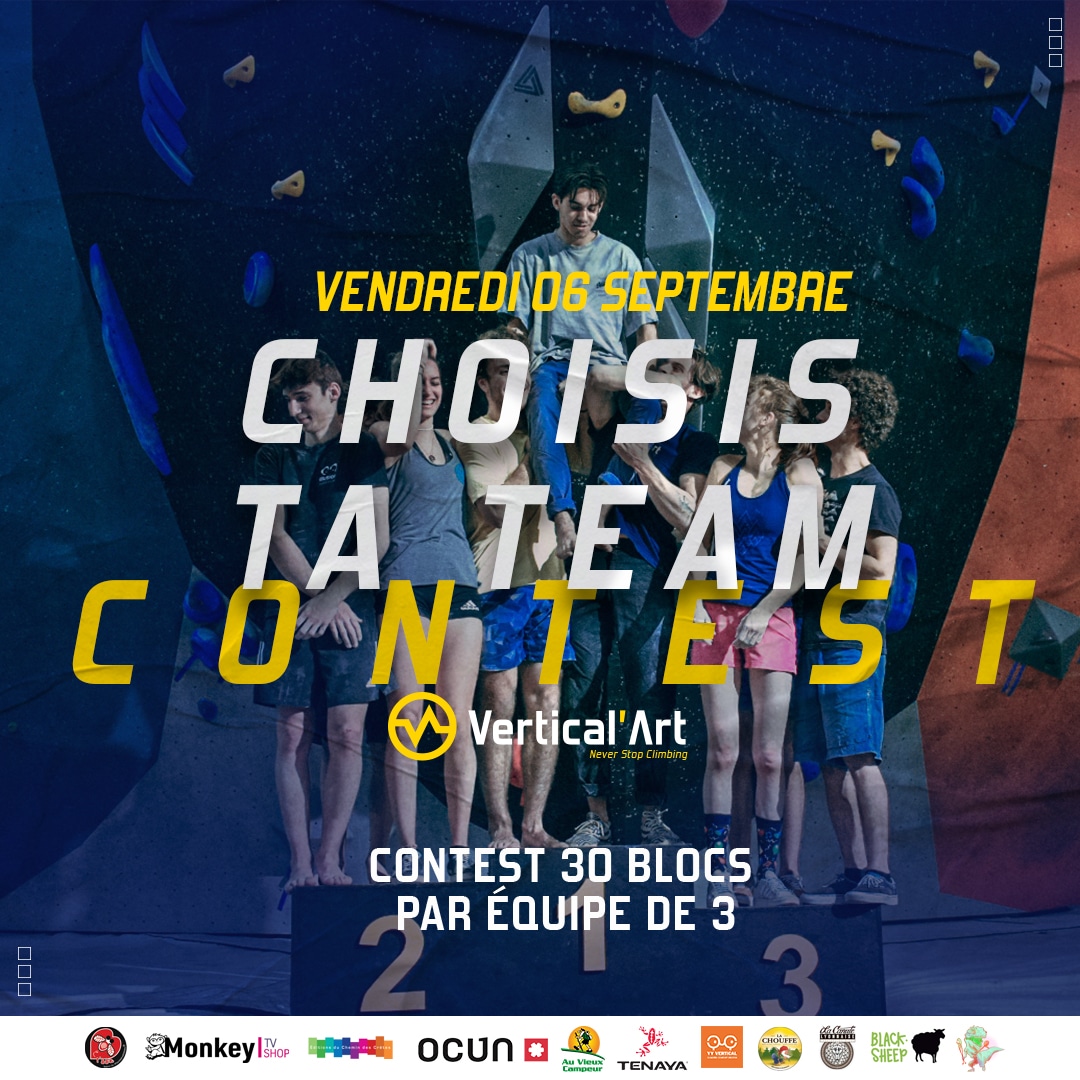 Contest "Choisis ta team" à Vertical'Art Lyon vendredi 06 septembre