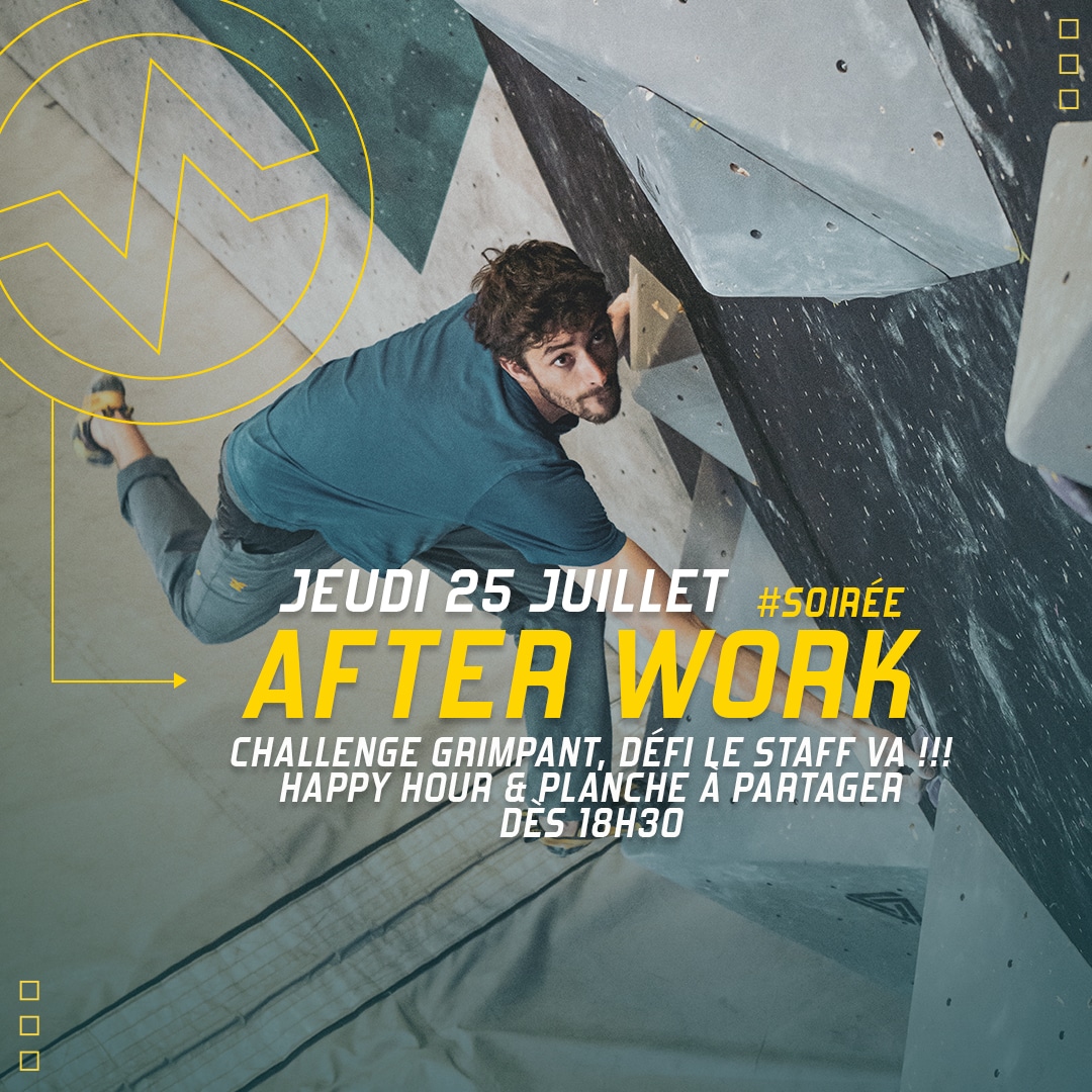 Afterwork Défie le staff VA à Vertical'Art Lyon jeudi 25 juillet