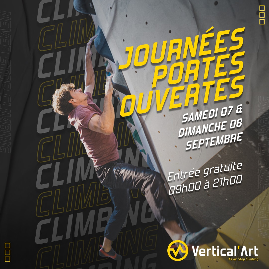 Journées Portes Ouvertes à Vertical'Art Lyon samedi 7 et dimanche 8 septembre : Découvrez l'escalade gratuitement !